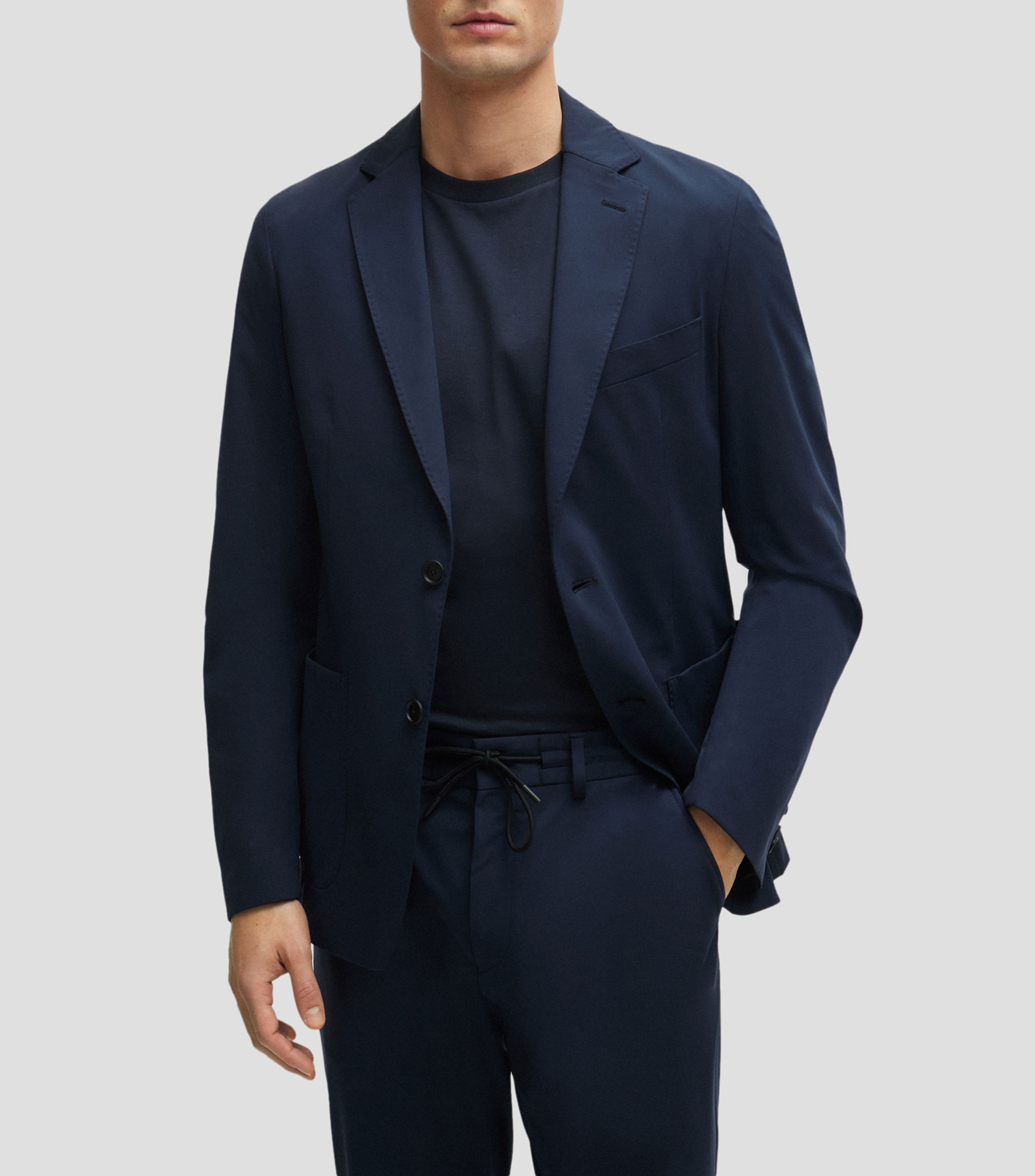Saco slim fit en punto tecnico elastico Hombre
